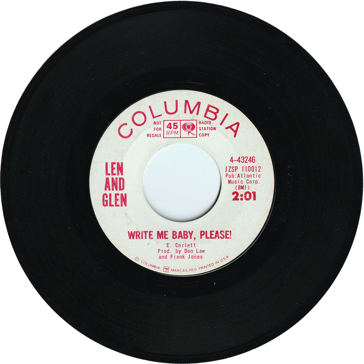 Len & Glen - Go Steady With Me / Write Me Baby, Please! (Promo)