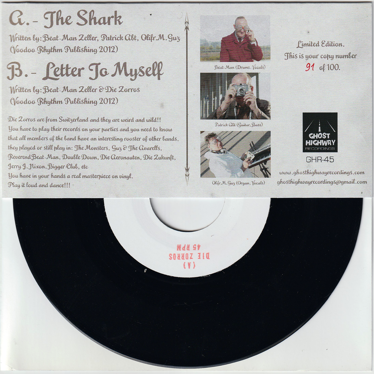Die Zorros - The Shark / Letter To Myself (w/PS)