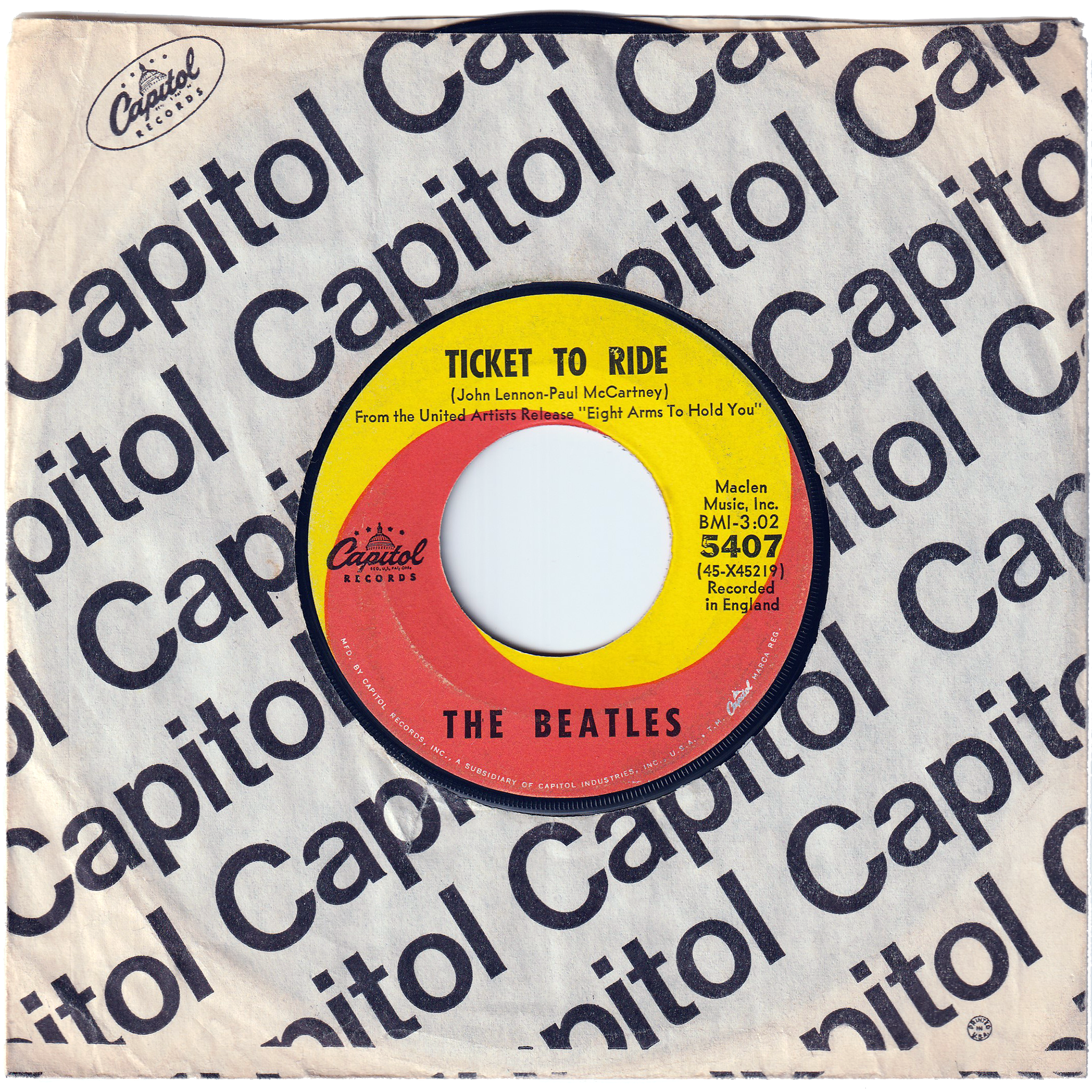 The Beatles - Ticket To Ride / Yes It Is – NIGHT BEAT RECORDS The Beatles - Ticket To Ride / Yes It Is – NIGHT BEAT RECORDS