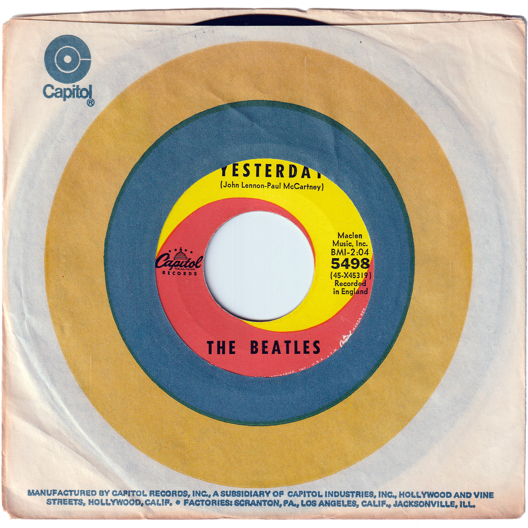 The Beatles - Yesterday / Act Naturally – NIGHT BEAT RECORDS