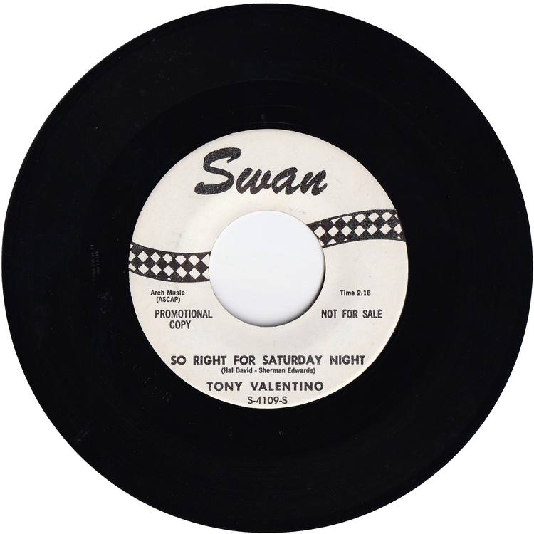Tony (Mark) Valentino - Good Time Flo / So Right For Saturday Night (Promo)