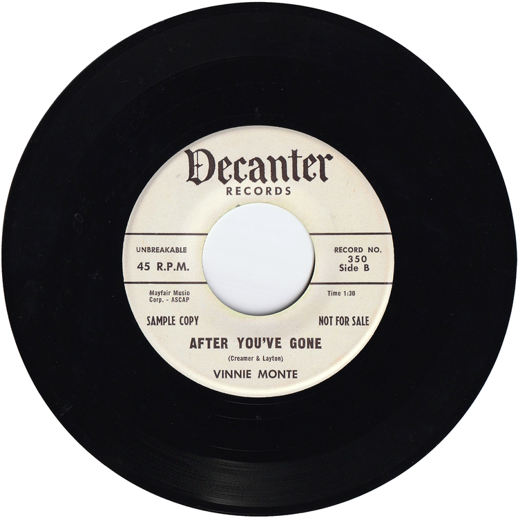 Vinnie Monte - I Believe / After You've Gone (Promo)