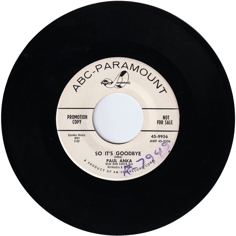 Paul Anka - Just Young / So It's Goodbye (Promo)