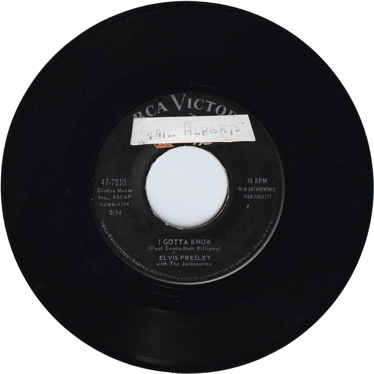 Elvis Presley - Are You Lonesome To-Night? / I Gotta Know
