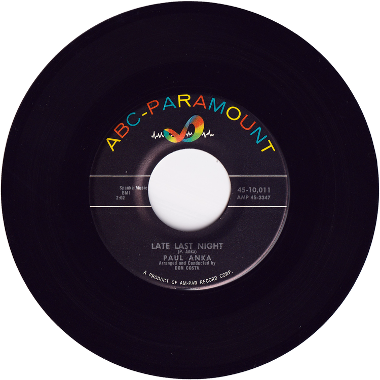Paul Anka - Late Last Night / I Miss You So (w/PS)