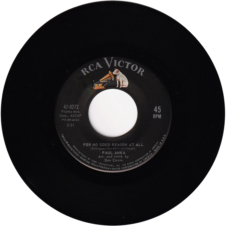 Paul Anka - Did You Have A Happy Birthday? / For No Good Reason At All (w/PS)