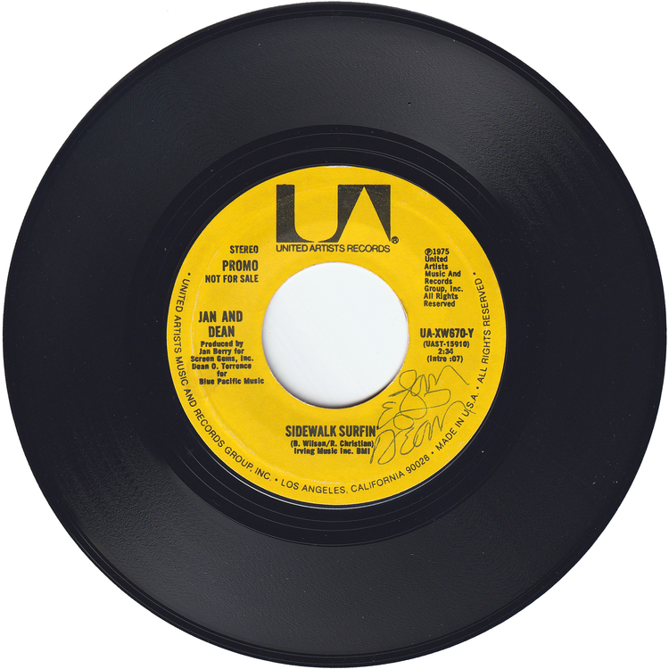 Jan & Dean - Sidewalk Surfin' (Mono) / Sidewalk Surfin' (Stereo) (Promo, 1975 Re-Issue)