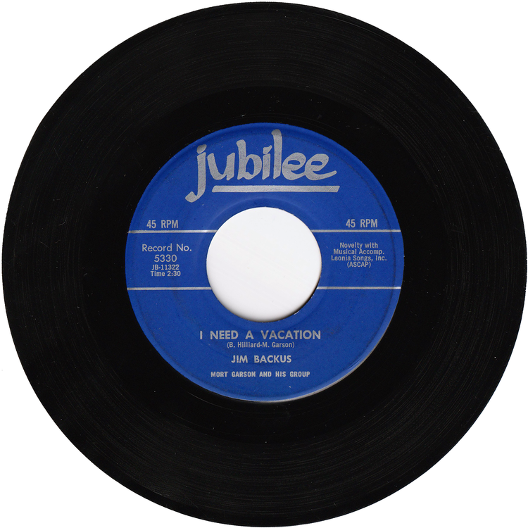 Jim Backus & Friend - Delicious! / I Need A Vacation