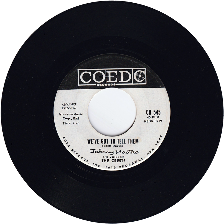 Johnny Maestro - Model Girl / We've Got To Tell Them (Promo)