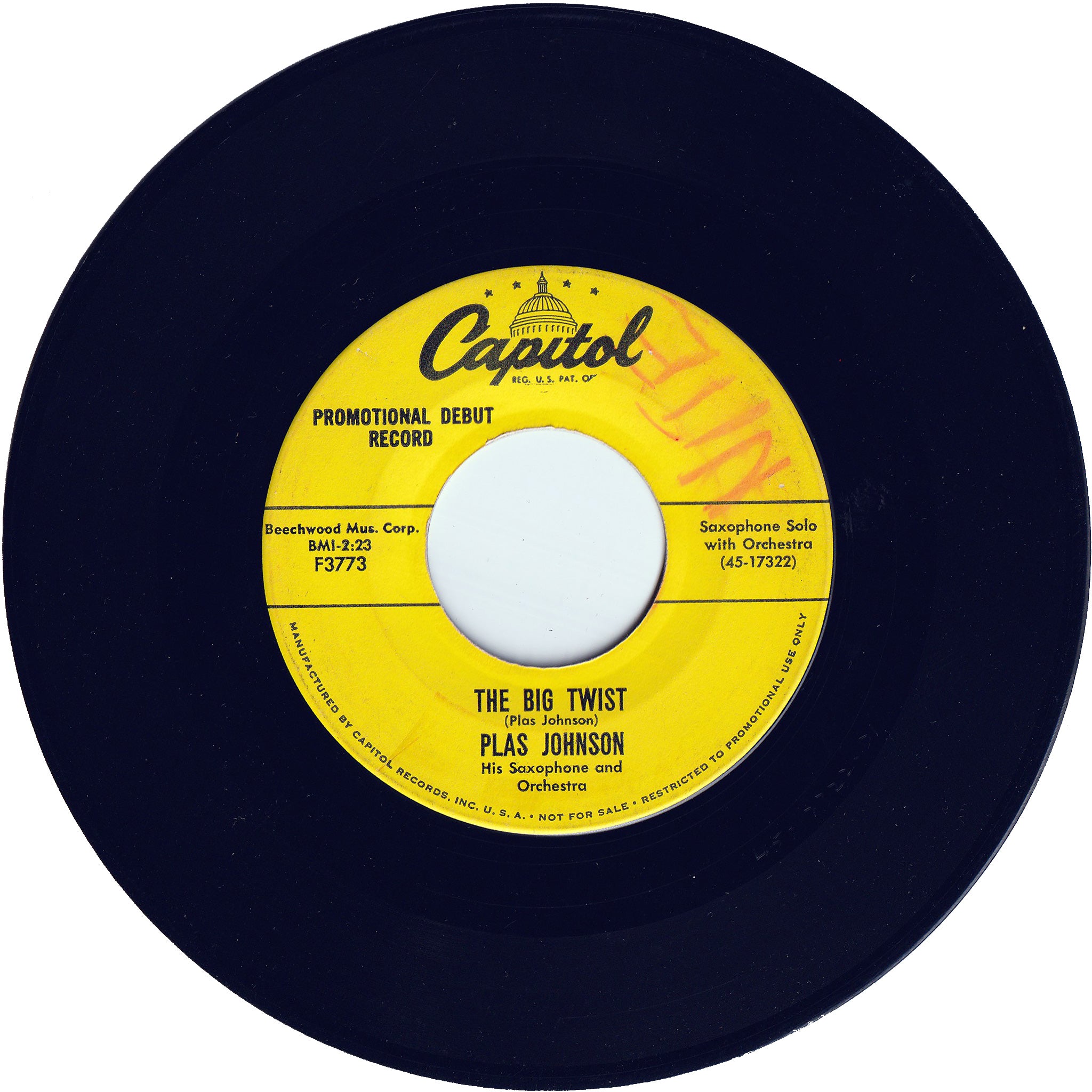 Plas Johnson - The Big Twist / Come Rain Or Come Shine (Promo)