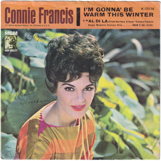 Connie Francis - I'm Gonna' Be Warm This Winter / Al Di La (w/PS)