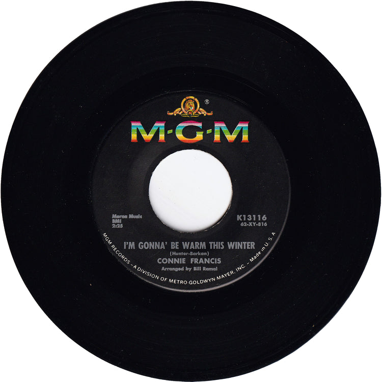 Connie Francis - I'm Gonna' Be Warm This Winter / Al Di La (w/PS)