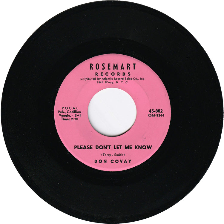 Don Covay & The Goodtimers - Take This Hurt Off Me / Please Don't Let Me Know