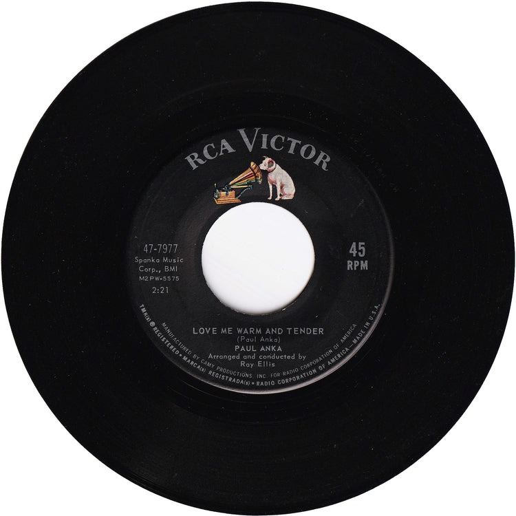 Paul Anka - Love Me Warm & Tender / I'd Like To Know (w/PS)