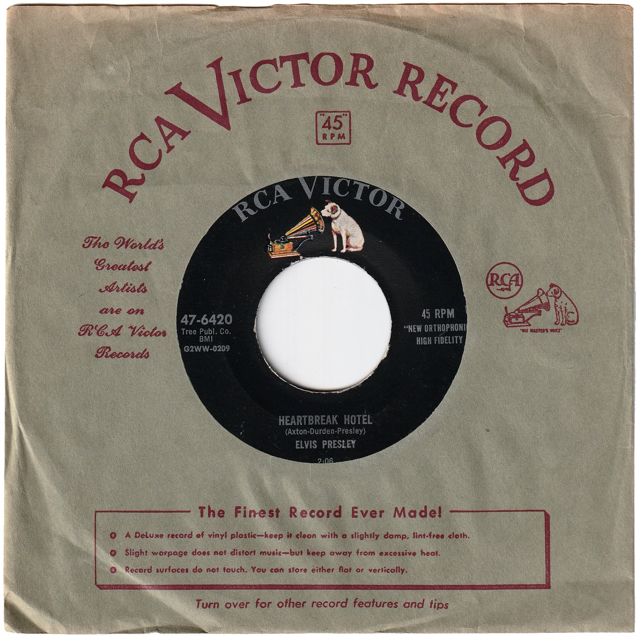 Elvis Presley - Heartbreak Hotel / I Was The One – NIGHT BEAT RECORDS