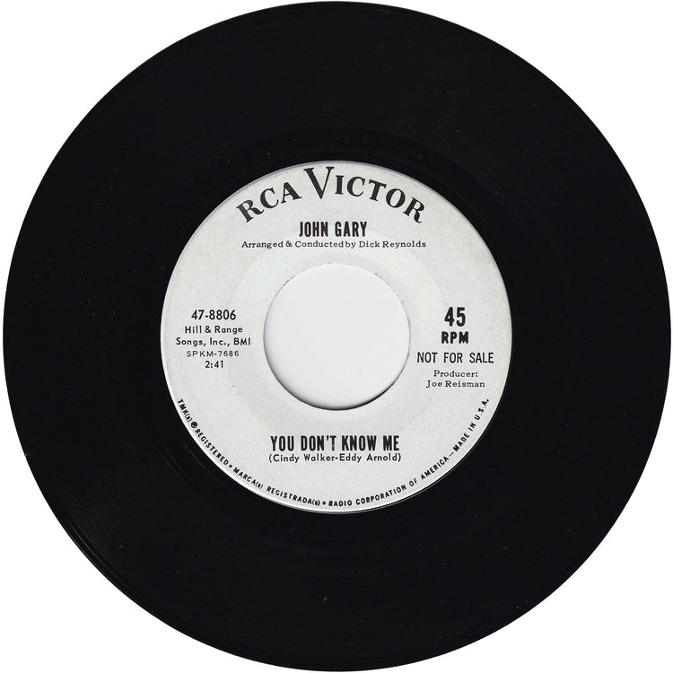 John Gary - Don't Let The Music Play / You Don't Know Me (Promo)