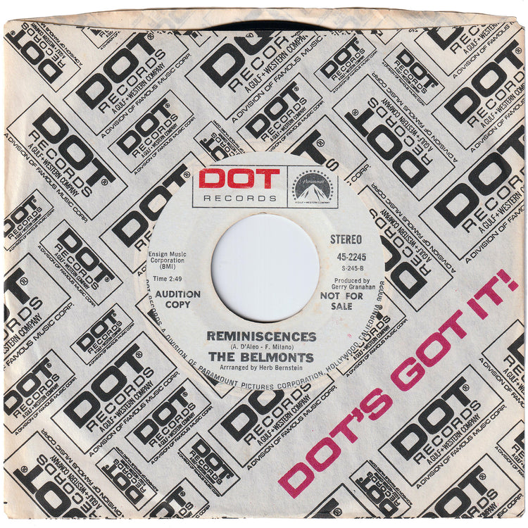 The Belmonts - Reminiscences / She Only Wants To Do Her Own Thing (Promo)