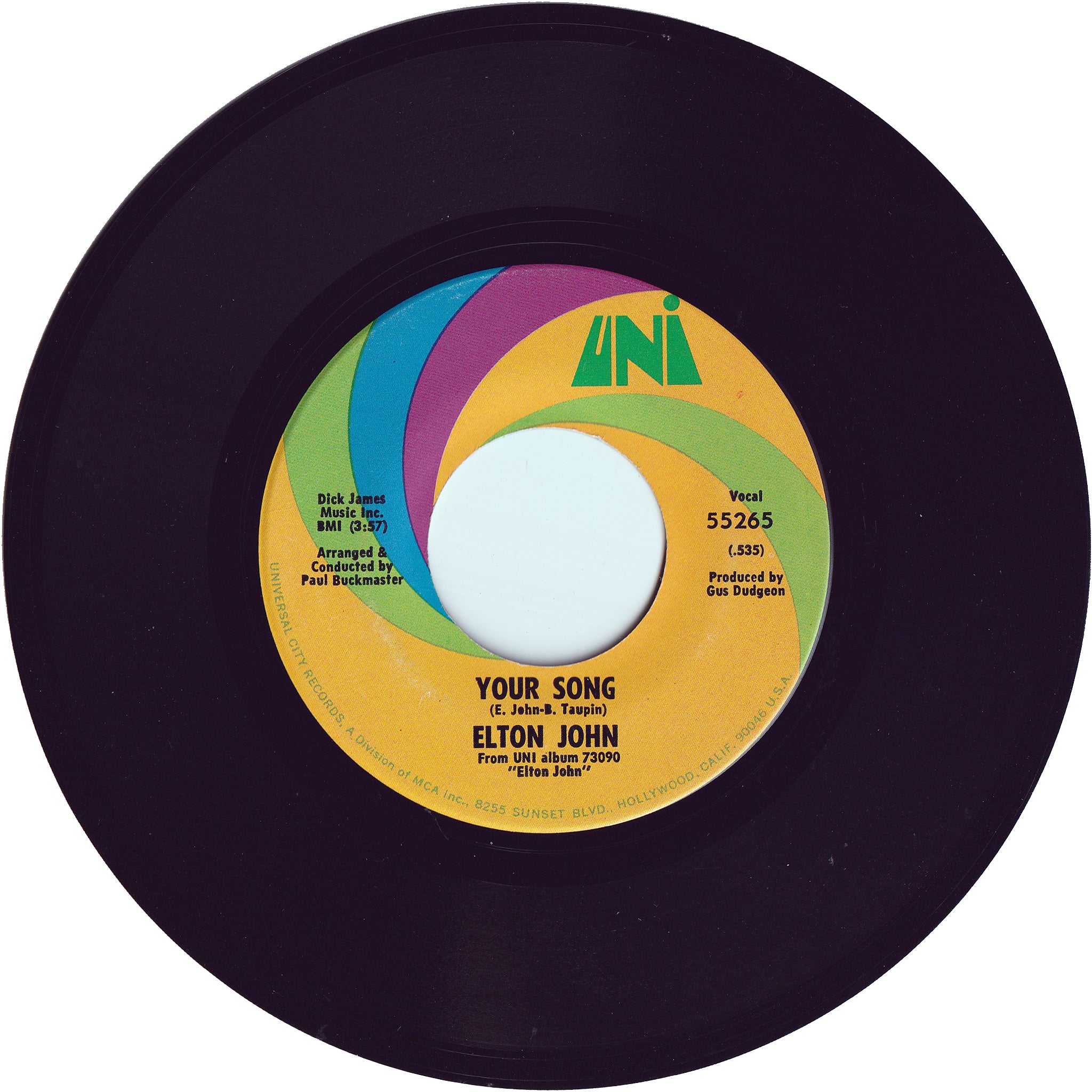 Elton John - Your Song / Take Me To The Pilot – NIGHT BEAT RECORDS