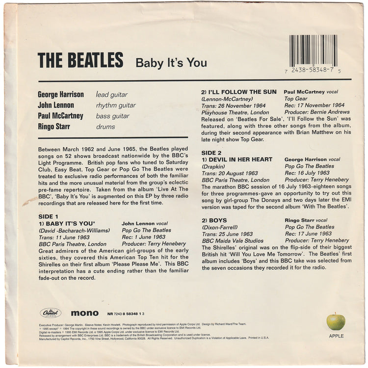 The Beatles - Baby It's You [45rpm, 7inch, 4tracks, EP]