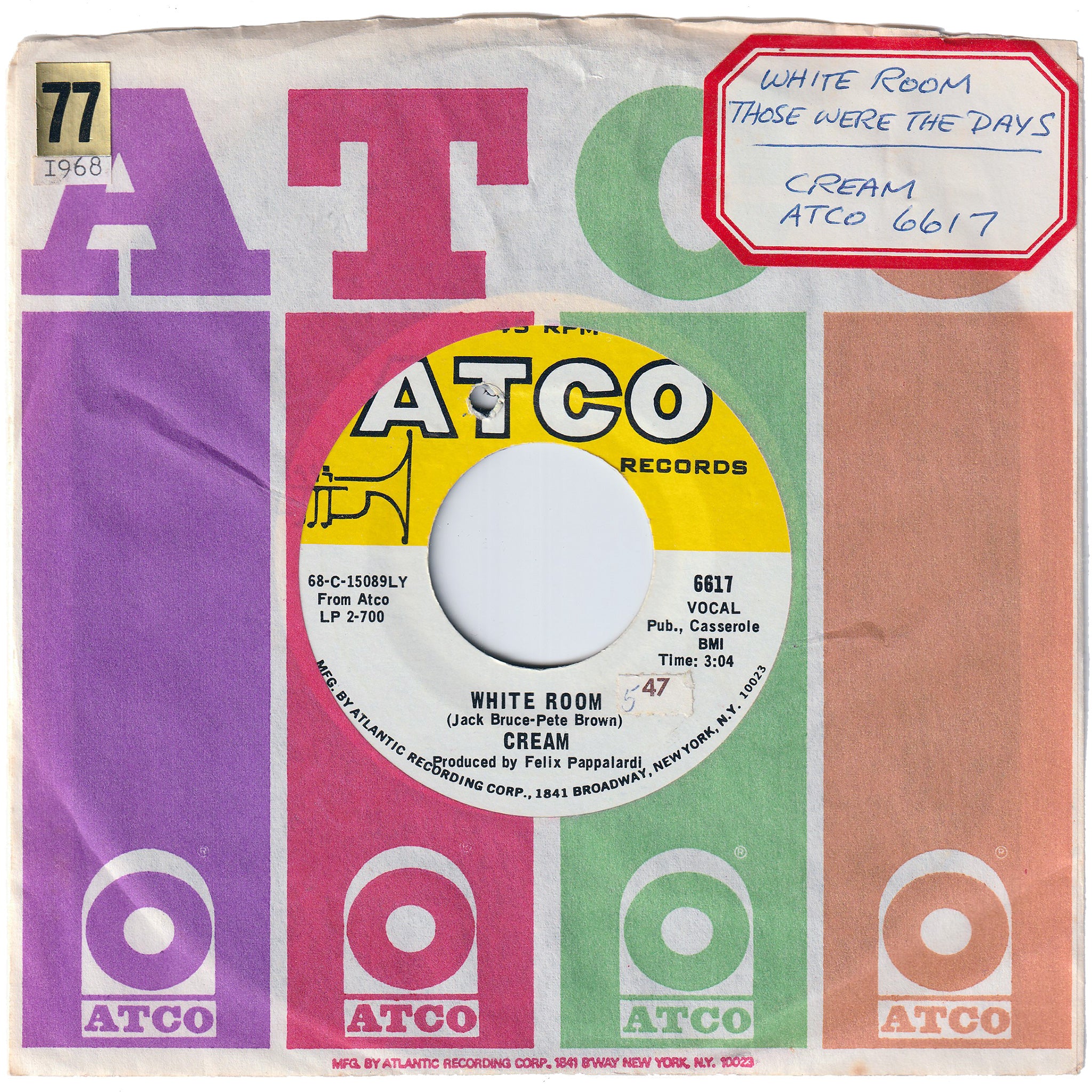 Cream - White Room / Those Were The Days – NIGHT BEAT RECORDS