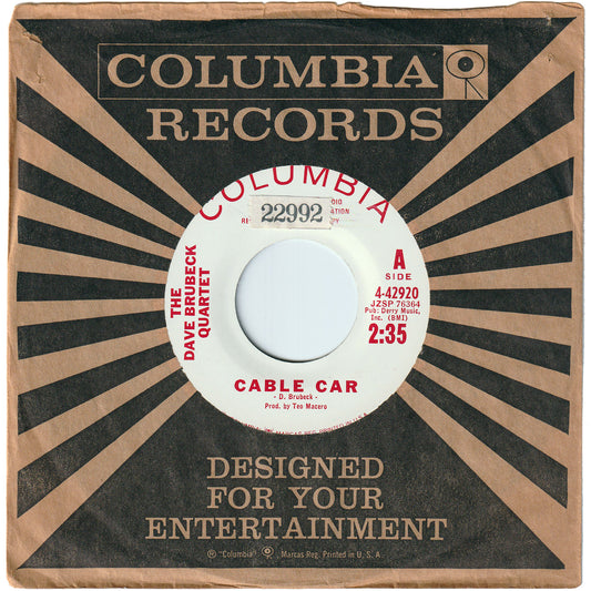 The Dave Brubeck Quartet - Cable Car / Theme From Elementals (Promo)