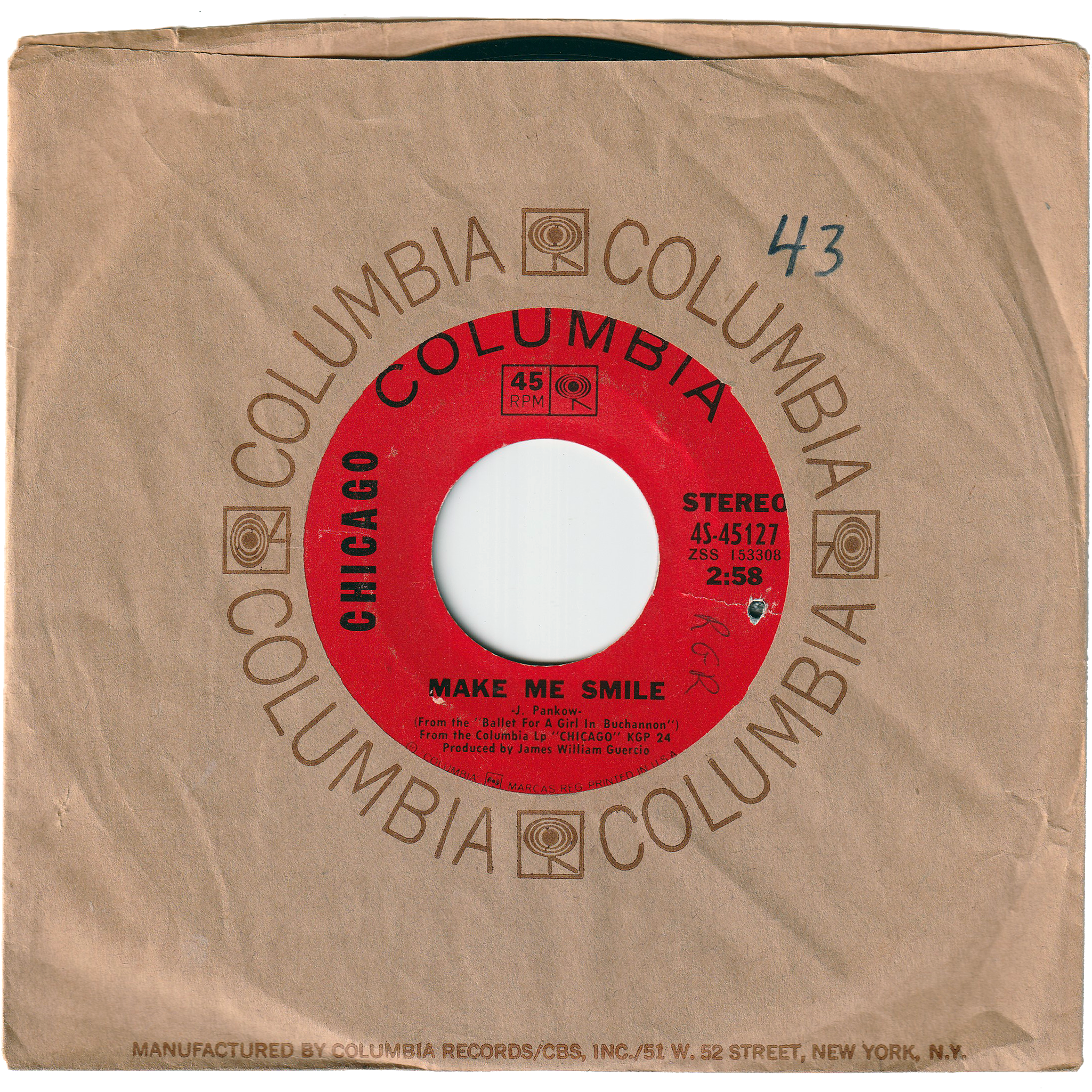 Chicago - Make Me Smile / Colour My World – NIGHT BEAT RECORDS