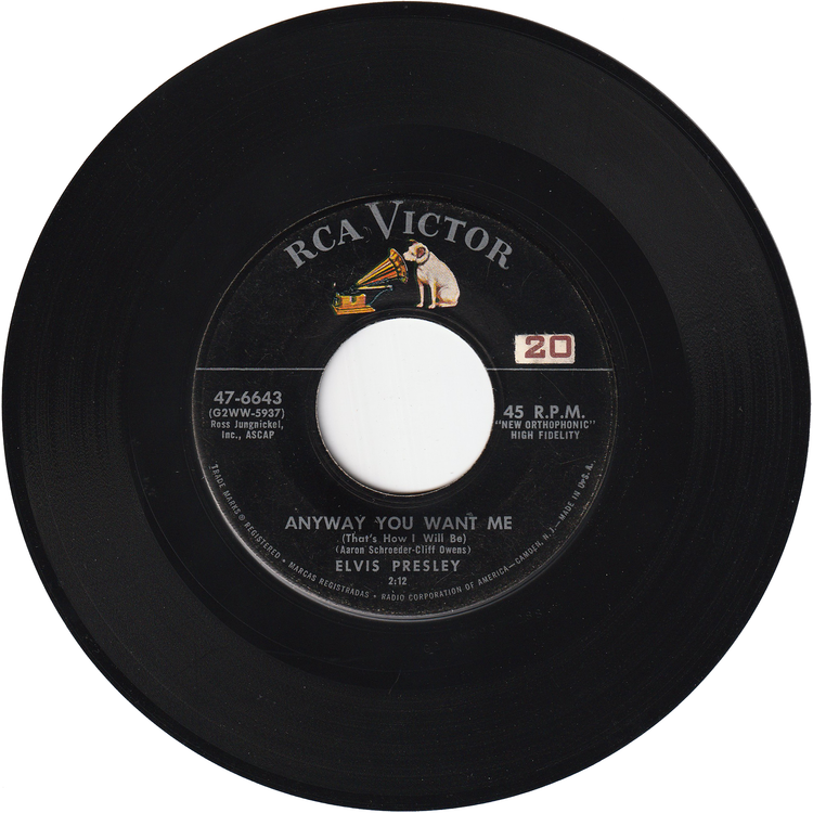 Elvis Presley - Love Me Tender / Anyway You Want Me (Silver Line label)