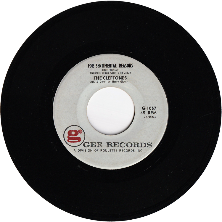The Cleftones - 'Deed I Do / For Sentimental Reasons