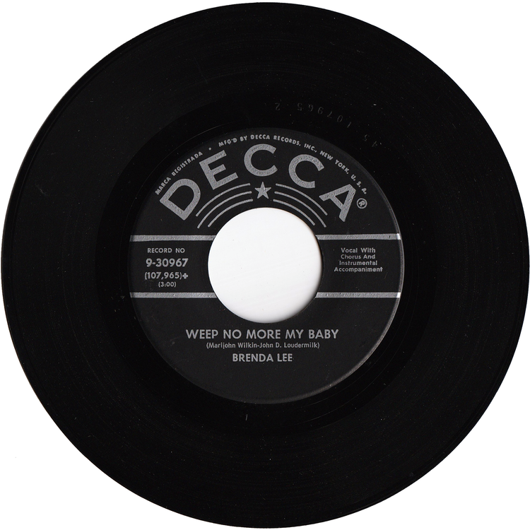 Brenda Lee - Sweet Nothin's / Weep On More My Baby