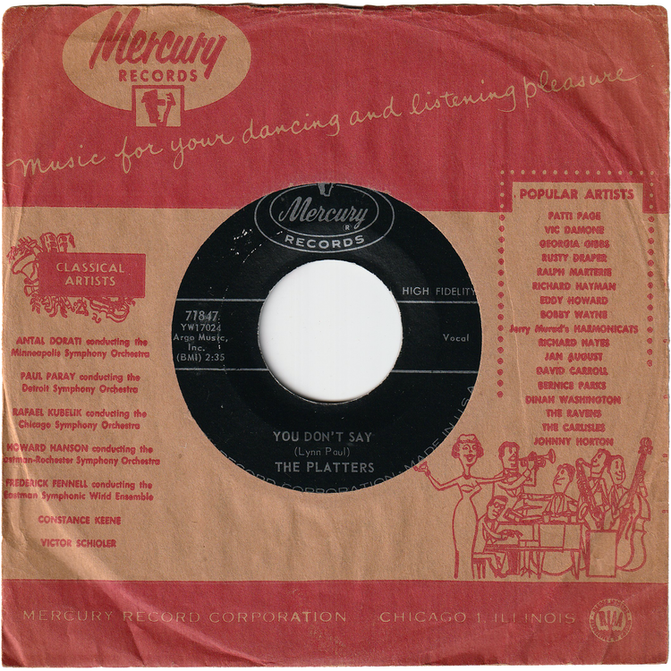 The Platters - You Don't Say / I'll Never Smile Again