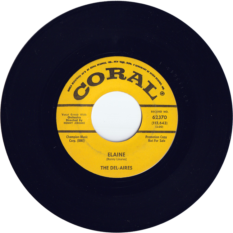 The Del-Aires- Just Wigglin' n' Wobblin' / Elaine (Promo)