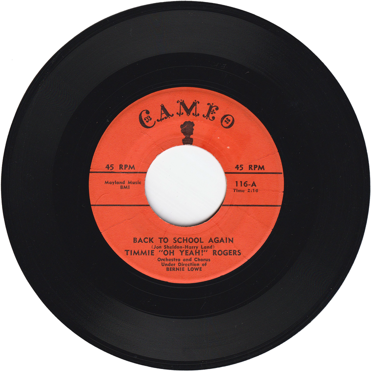 Timmie Rogers - Back To School Again / I've Got A Dog Who Loves Me