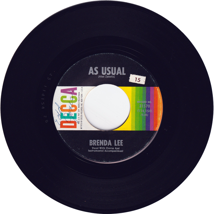 Brenda Lee - As Usual / Lonely Lonely Lonely Me