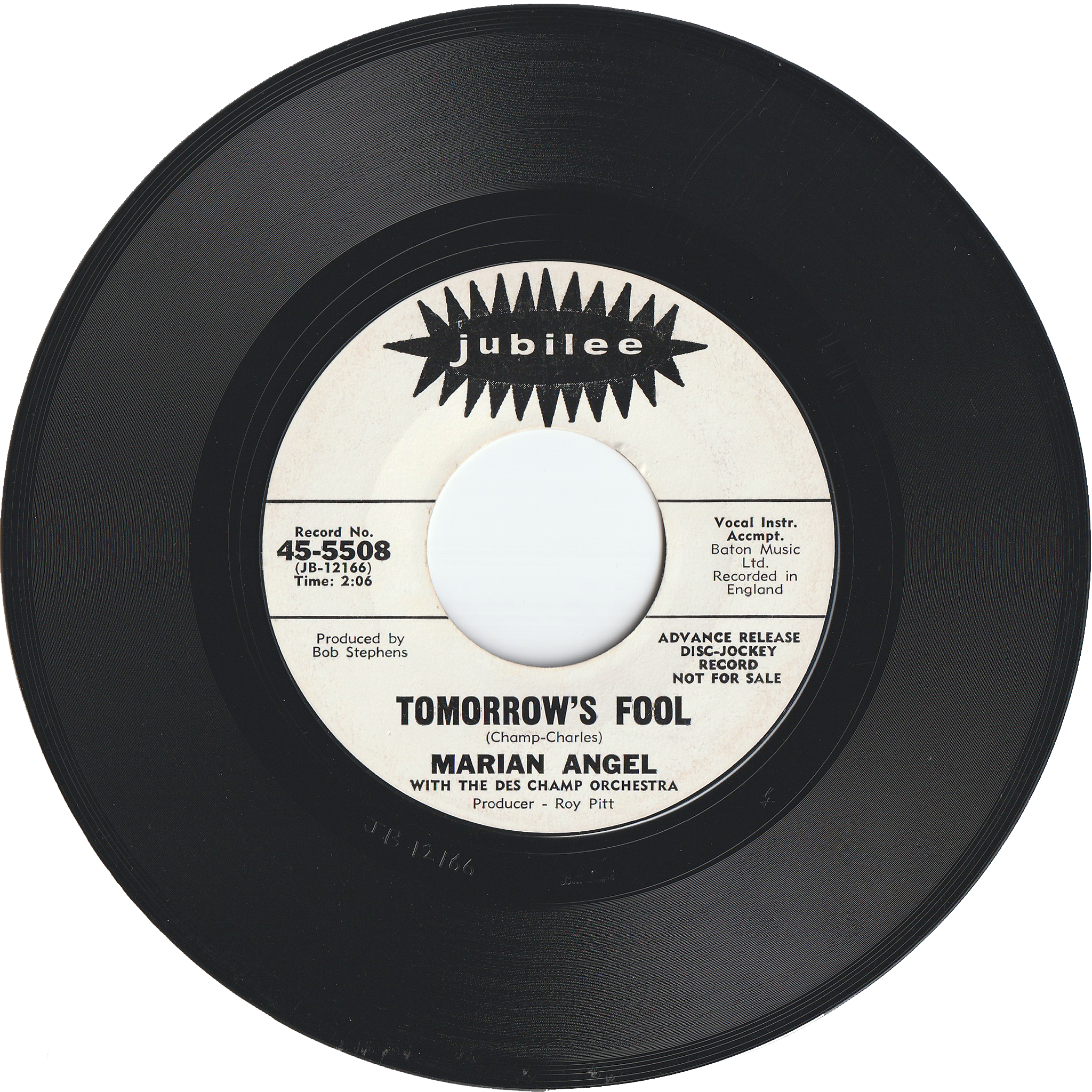 Marian Angel with The Des Champ Orchestra - Tomorrow's Fool