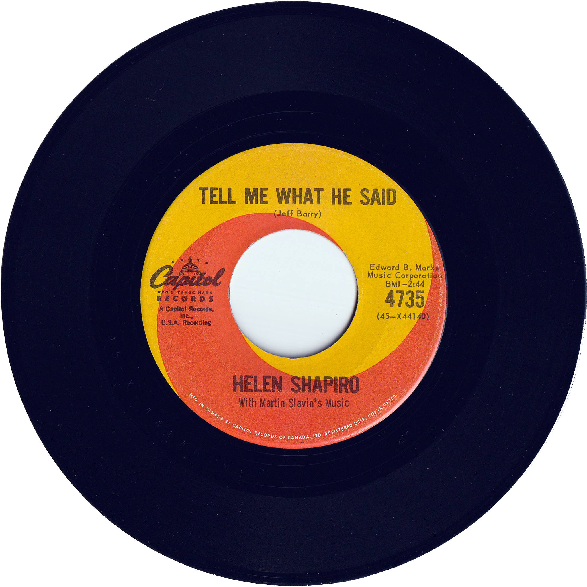 Helen Shapiro Tell Me What He Said I Apologize Canada NIGHT 