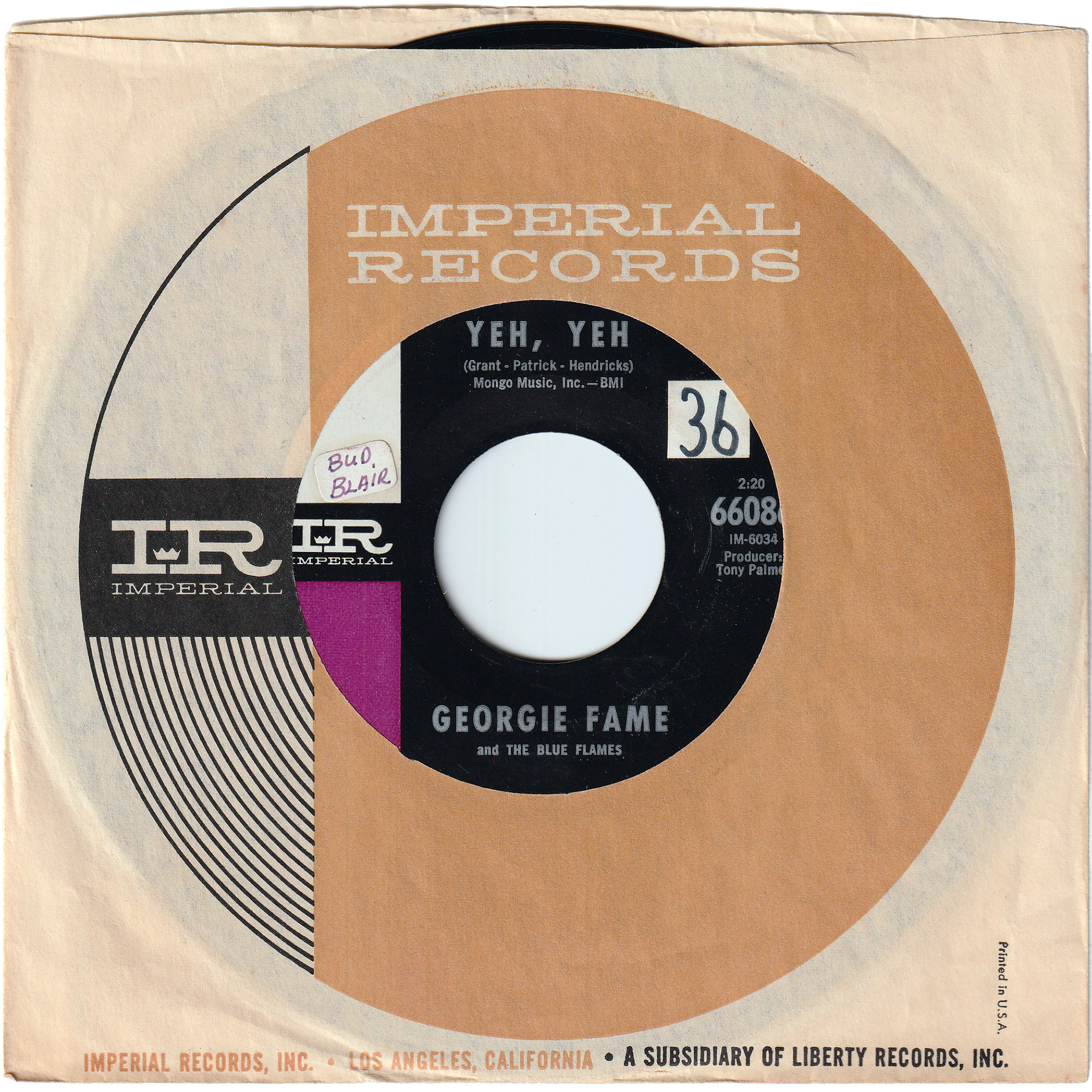 Georgie Fame & The Blue Flames - Yeh, Yeh / Preach & Teach – NIGHT