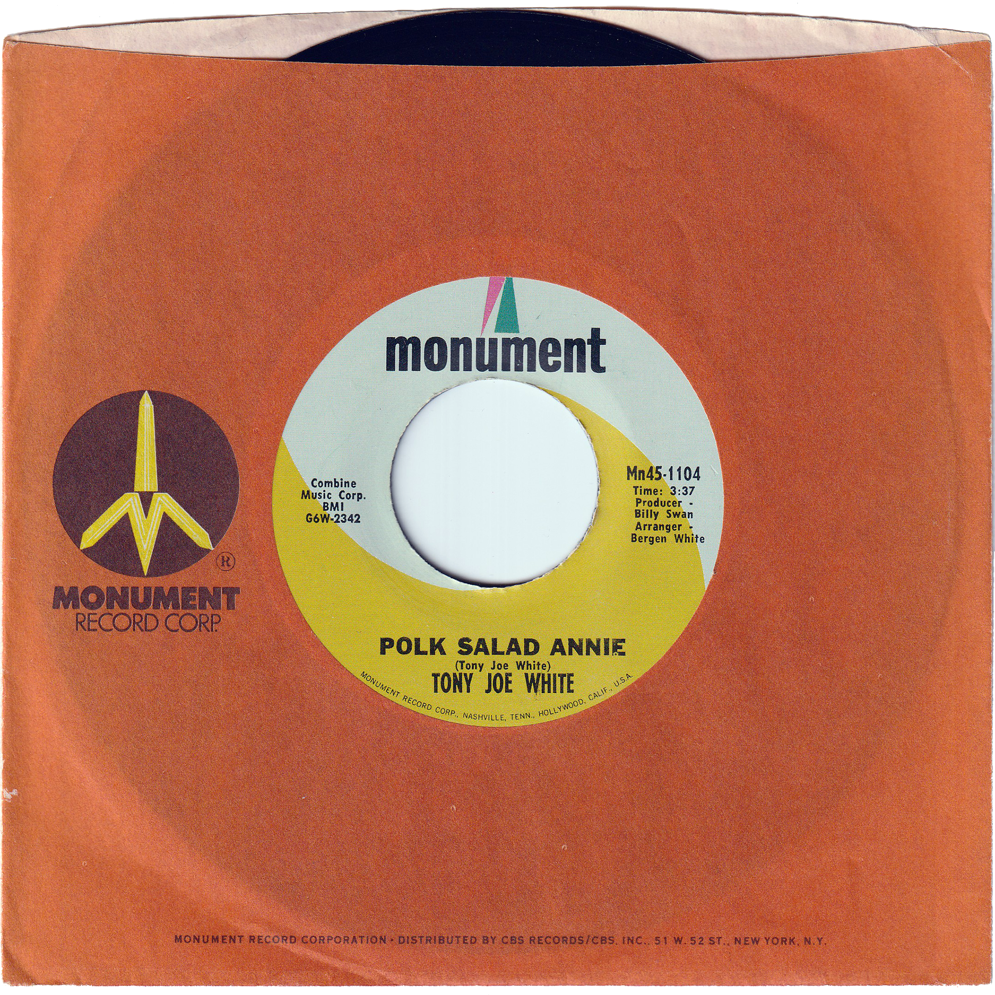 Tony Joe White コンプリート・モニュメント・レコーディングス Tony Joe White - Polk Salad Annie / Aspen Colorado [Vinyl] – NIGHT