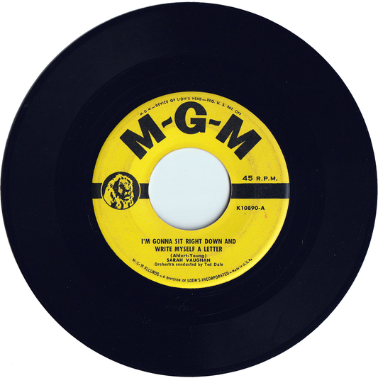 Sarah Vaughan - I'm Gonna Sit Right Down And Write Myself A Letter / I'm Through With Love