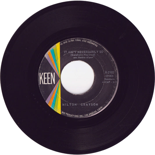 Milton Grayson - It Ain't Necessarily So / You're A Part Of Me