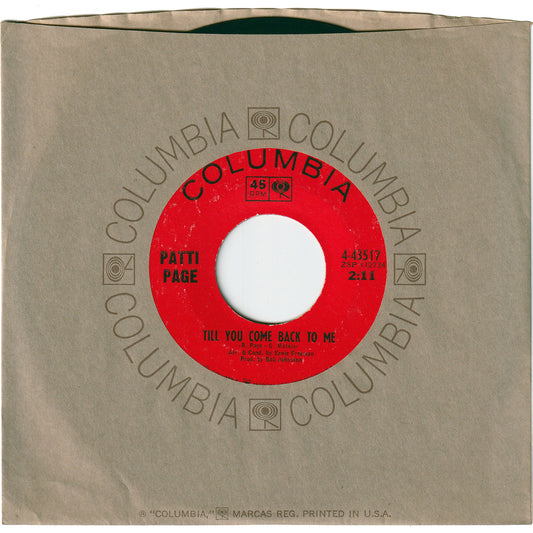 Patti Page - Till You Come Back To Me / Custody