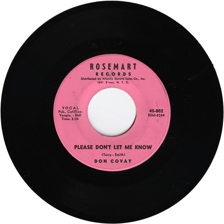 Don Covay & The Goodtimers - Take This Hurt Off Me / Please Don't Let Me Know