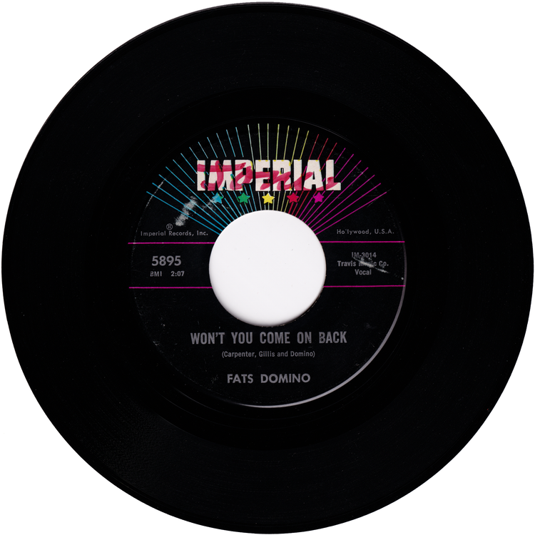 Fats Domino - Hands Across The Table / Won't You Come On Back