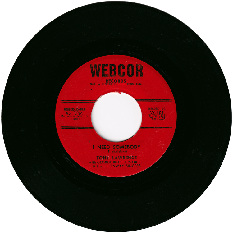 Tony Lawrence - A Million Words / I Need Somebody