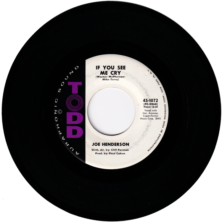 Joe Henderson - Snap Your Fingers / If You See Me Cry
