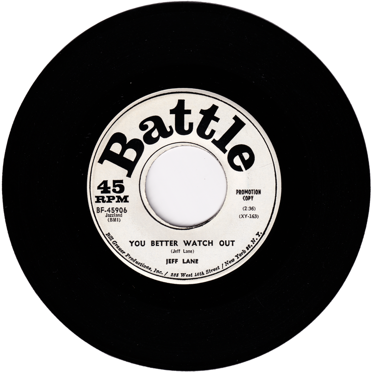 Jeff Lane - Baby, Come Back Home / You Better Watch Out (Promo)