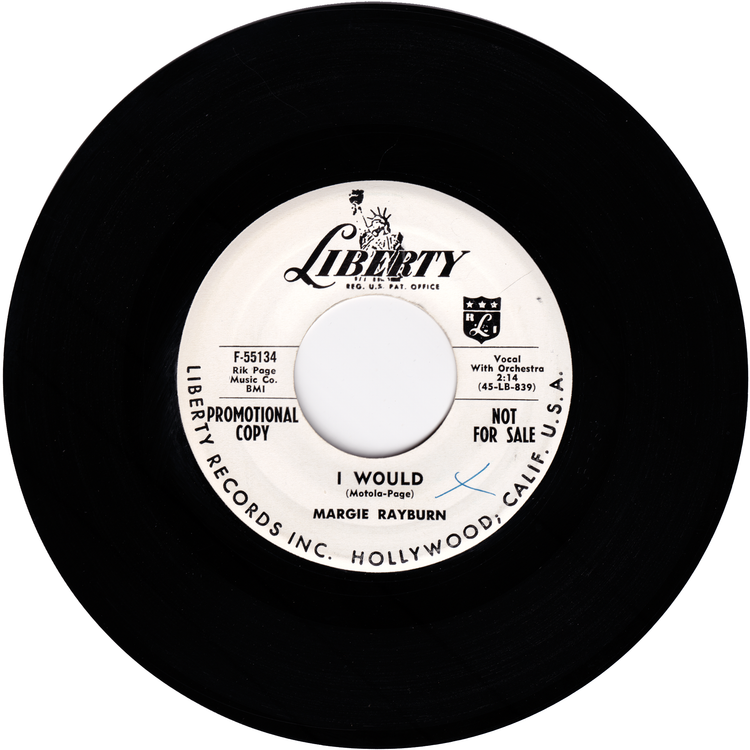 Margie Rayburn - Alright, But It Won't Be Easy / I Would (Promo)
