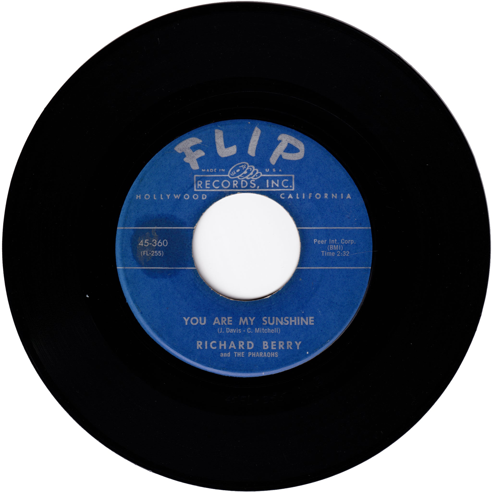Richard Berry & The Pharaohs - You Are My Sunshine / You