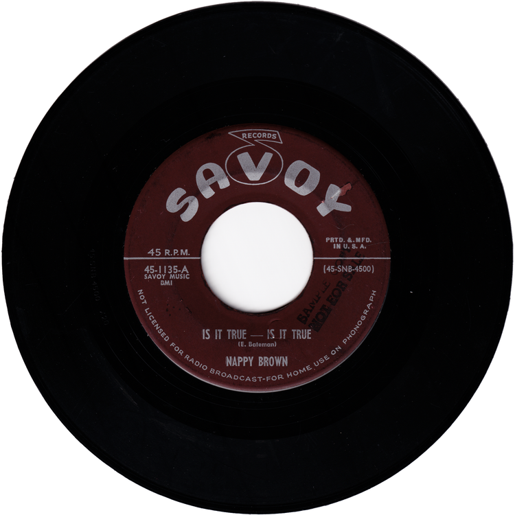 Nappy Brown - Two Faced Woman / Is It True - Is It True