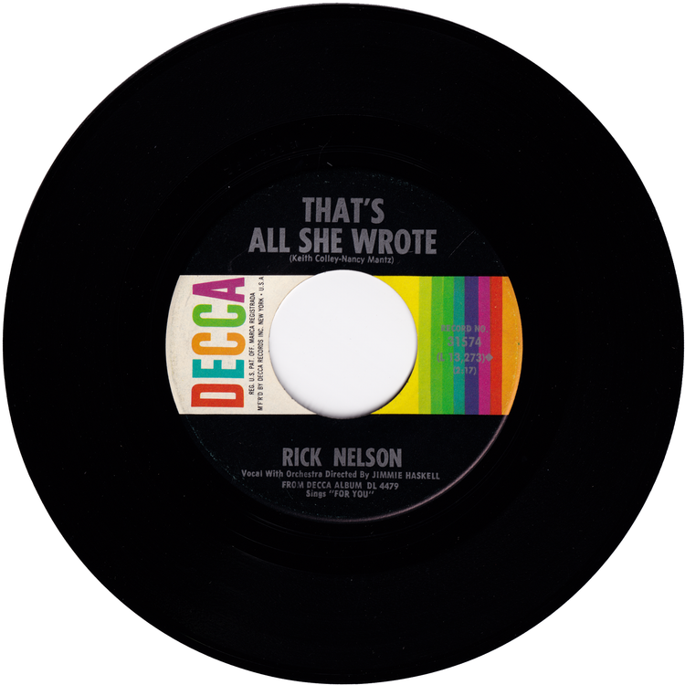 Rick Nelson - For You / That's All She Wrote