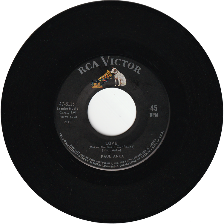 Paul Anka - Crying In The Wind / Love (w/PS)